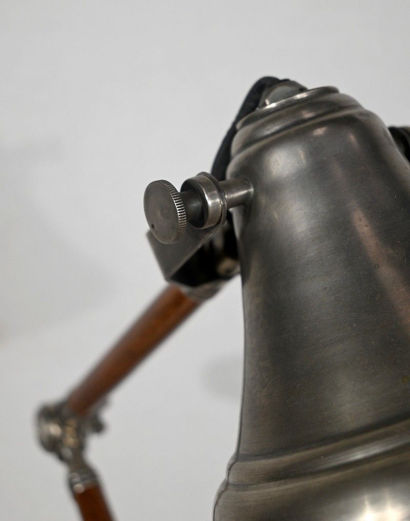 Articulated Arm Lamp In Metal And Wood, 1920s photo buy