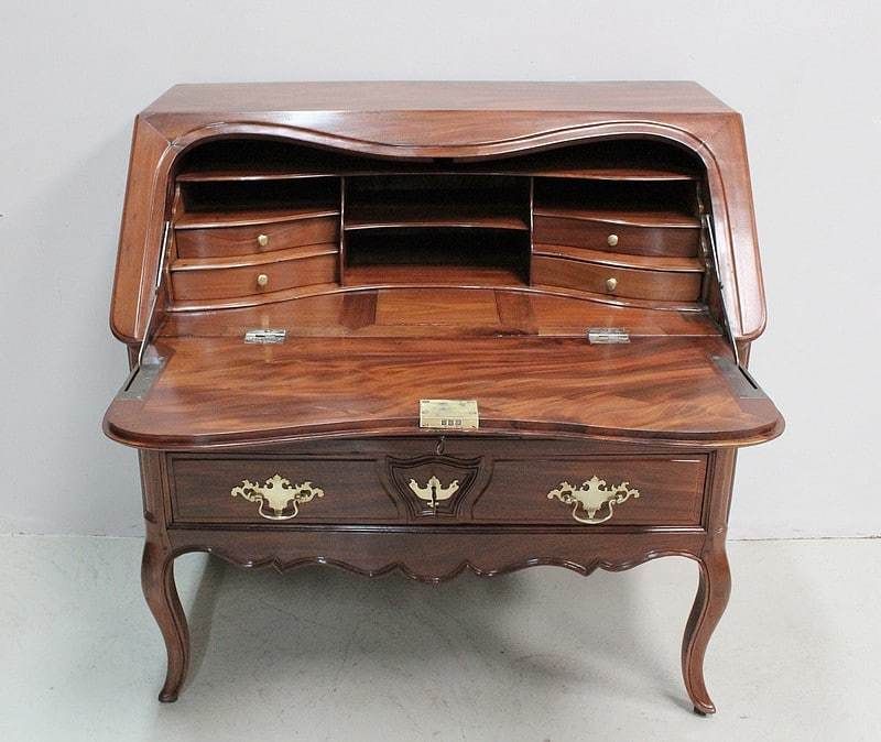 Shipowner's Desk In Mahogany, Nantes Region, Louis XV Period   18th Century photo furniture