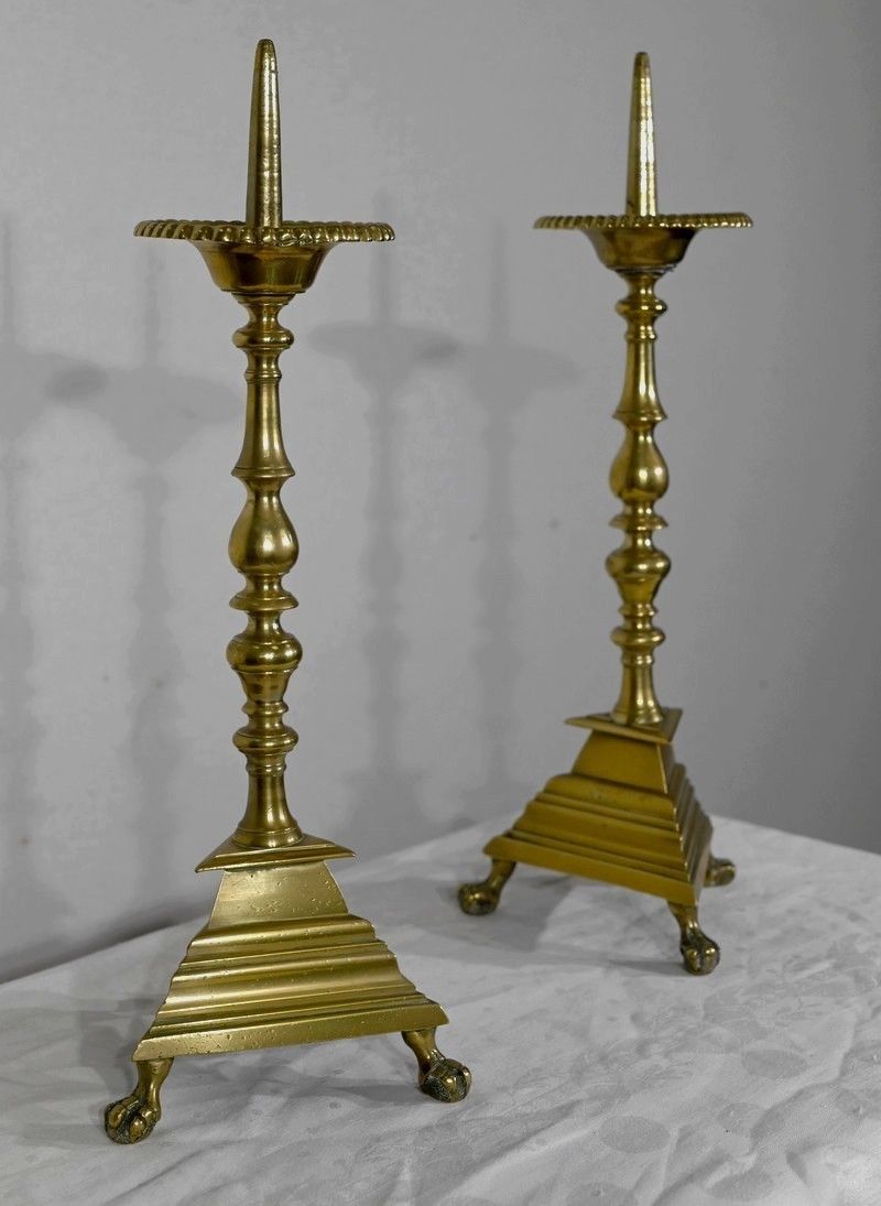 Pair Of Candlesticks In Gilt Bronze   2nd Half Of The 19th Century photo for sale