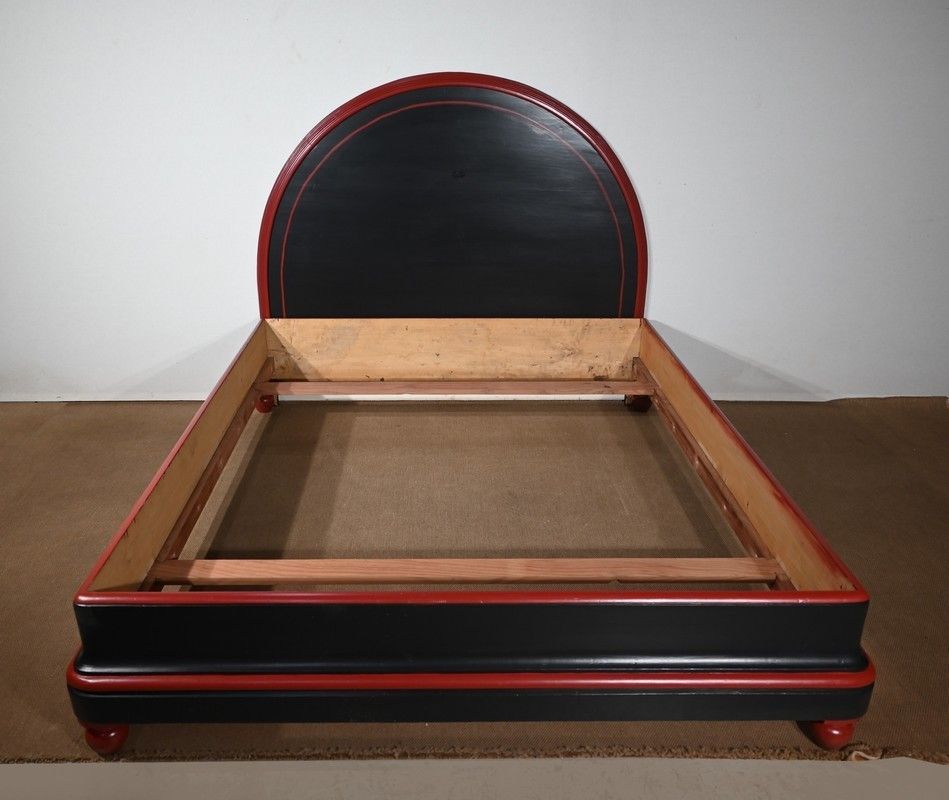 photo furniture Rare 5 Piece Bedroom Set In Painted Wood, Art Deco   Early 20th Century