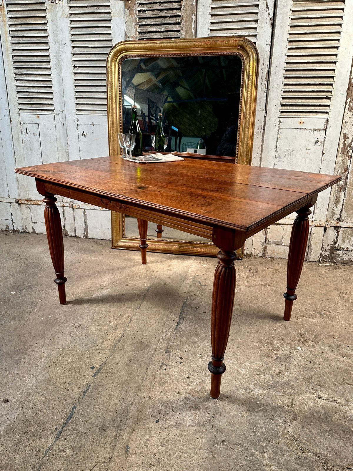 Antique French Provincial Fruitwood Farmhouse Kitchen Table Circa 1870 photo 950.0
