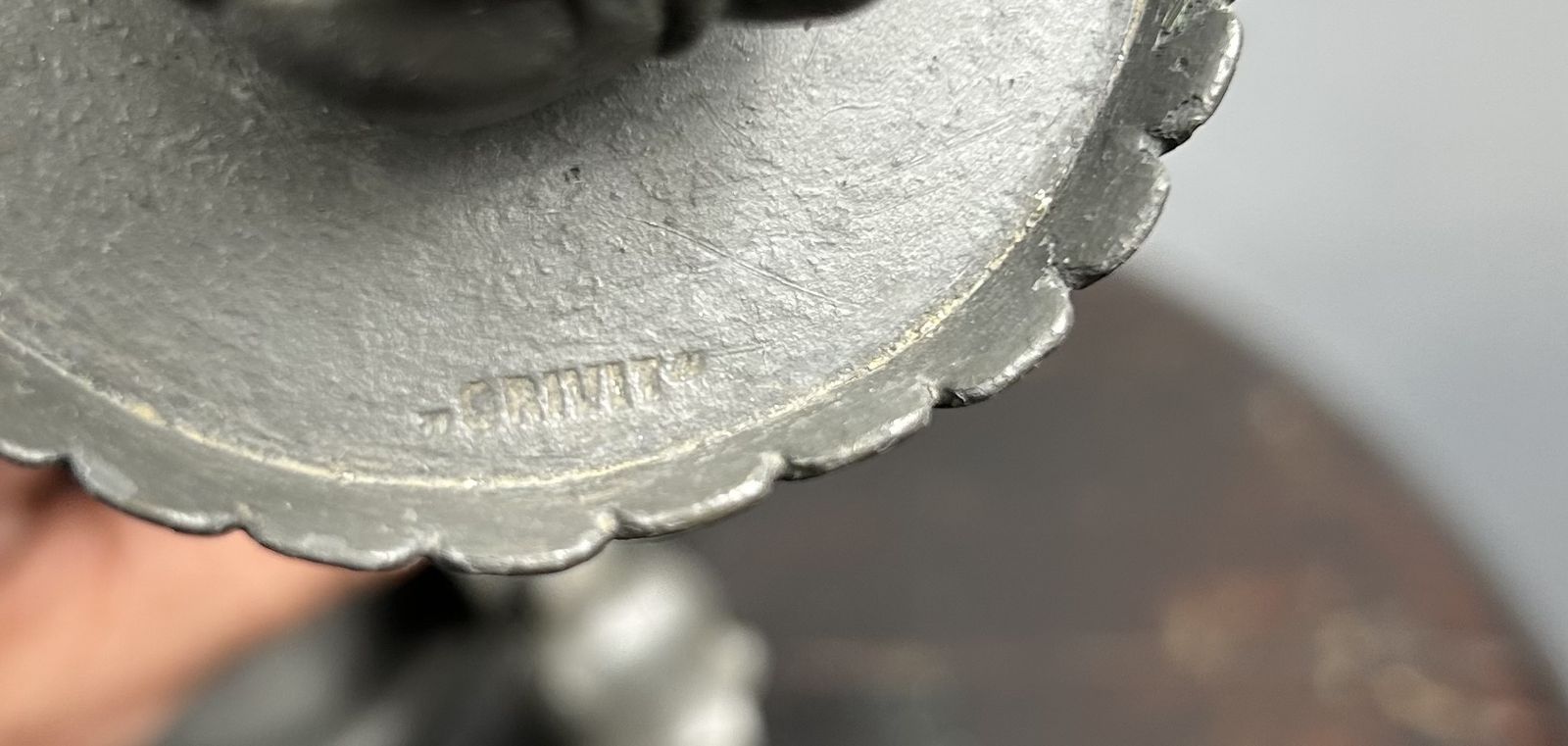 photo furniture Antique Art Nouveau Orivit Pewter Candlestick, Germany Circa 1894