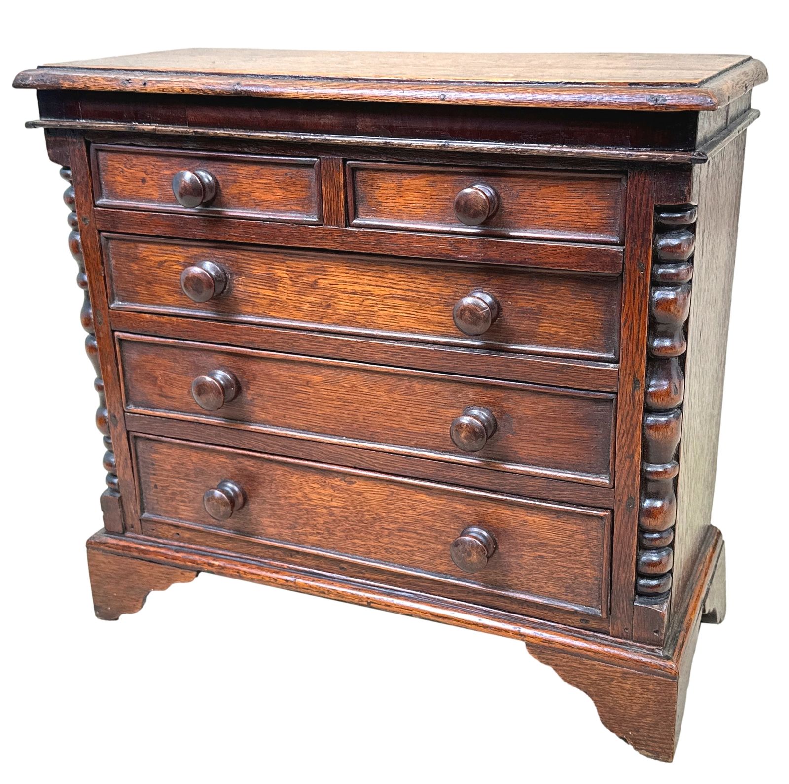 Georgian Oak Miniature Chest Of Drawers (England, Circa 1790)