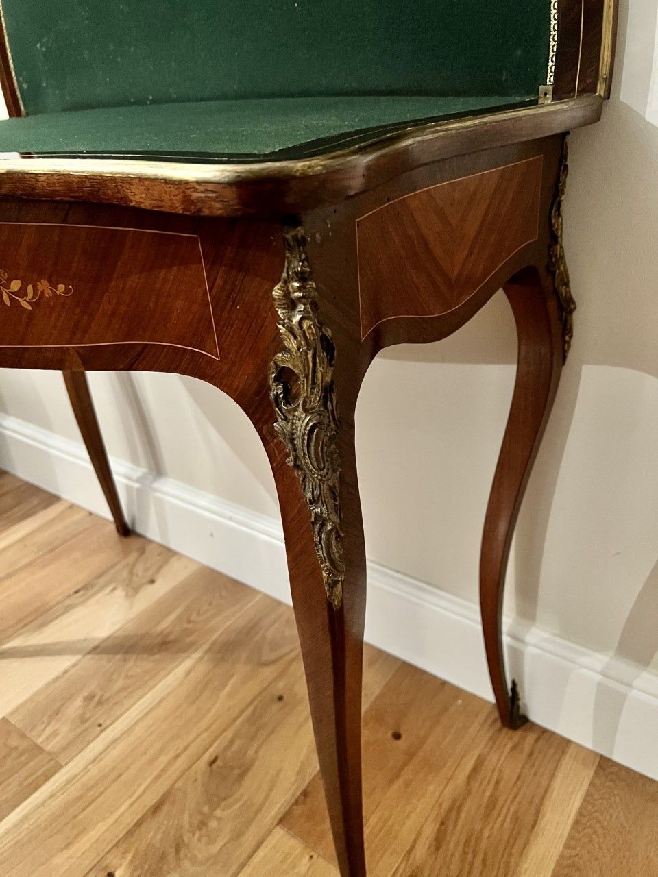 Antique French Quality Kingwood Marquetry Inlaid Ormolu Mounted Card Table photo for sale