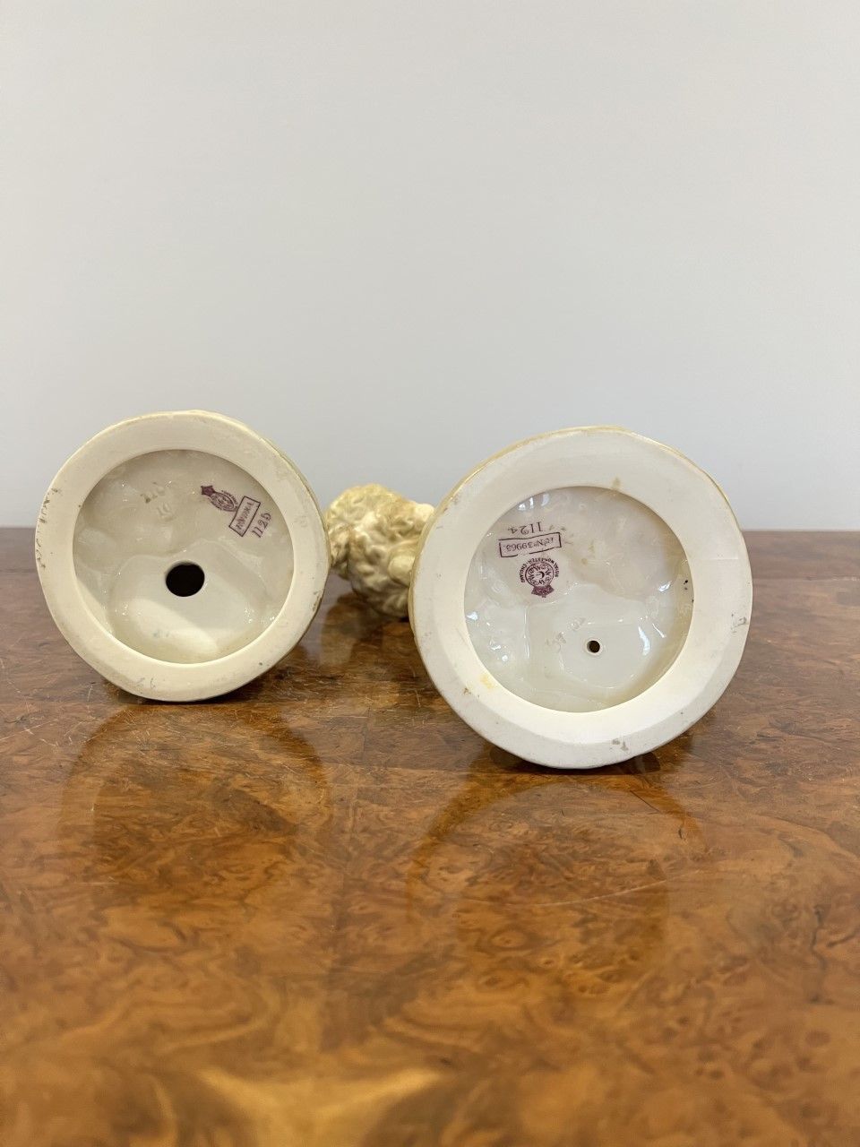 Quality Pair Of Antique Royal Worcester Hadley Candlesticks photo vintage