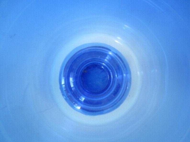 Scandinavian Riihimaki Style Blue Cased Hooped Glass photo 77.0