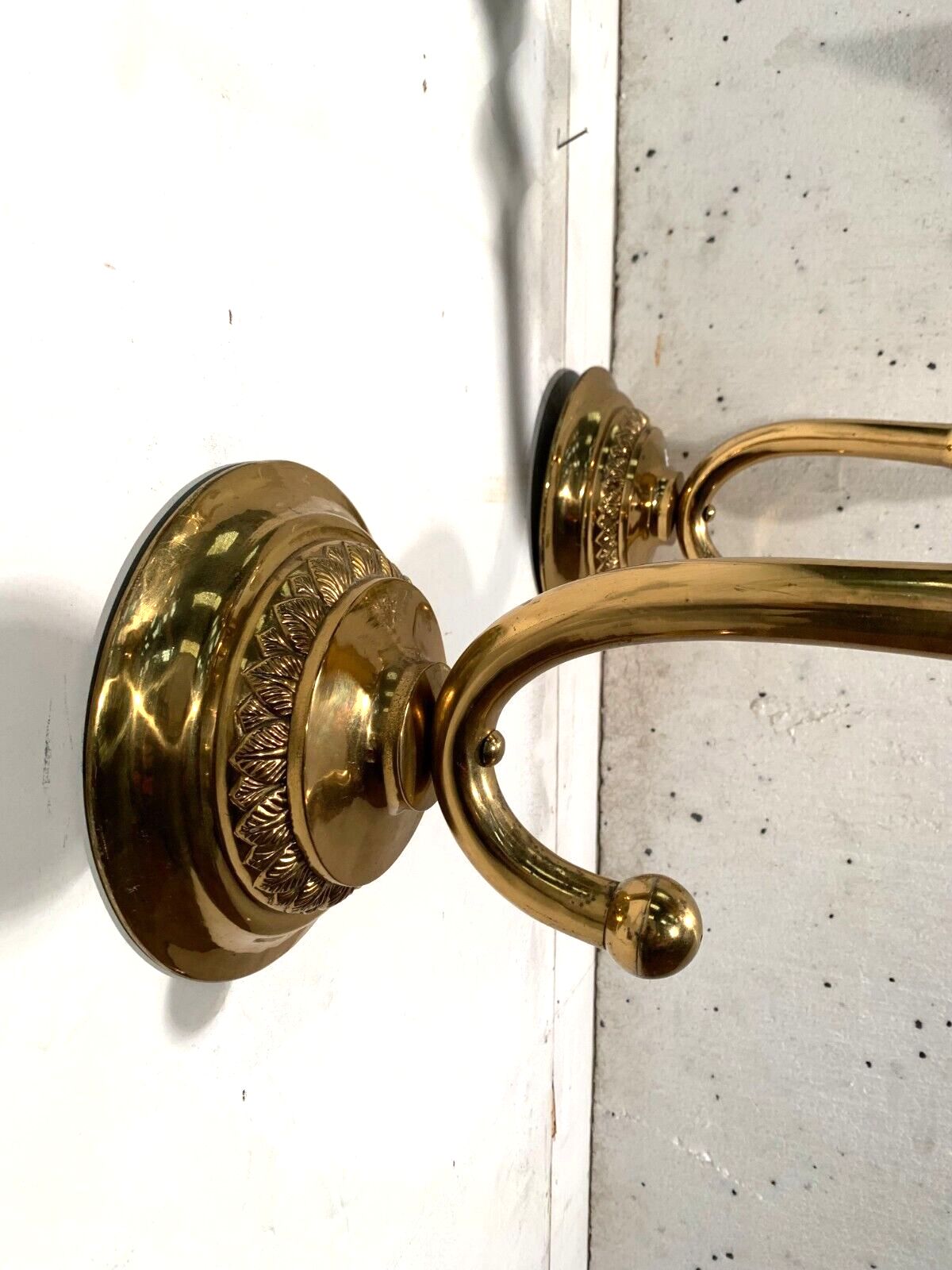 Pair Of Candlestick Sconces In Gilded Brass XX Century photo 719.7601185