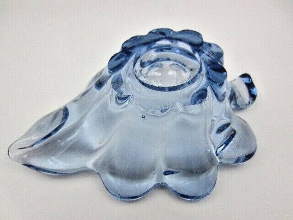 Blue Mid Century Art Glass Leaf Shape Bowl Sommerso Poli Seguso Era 60’s photo 63.0