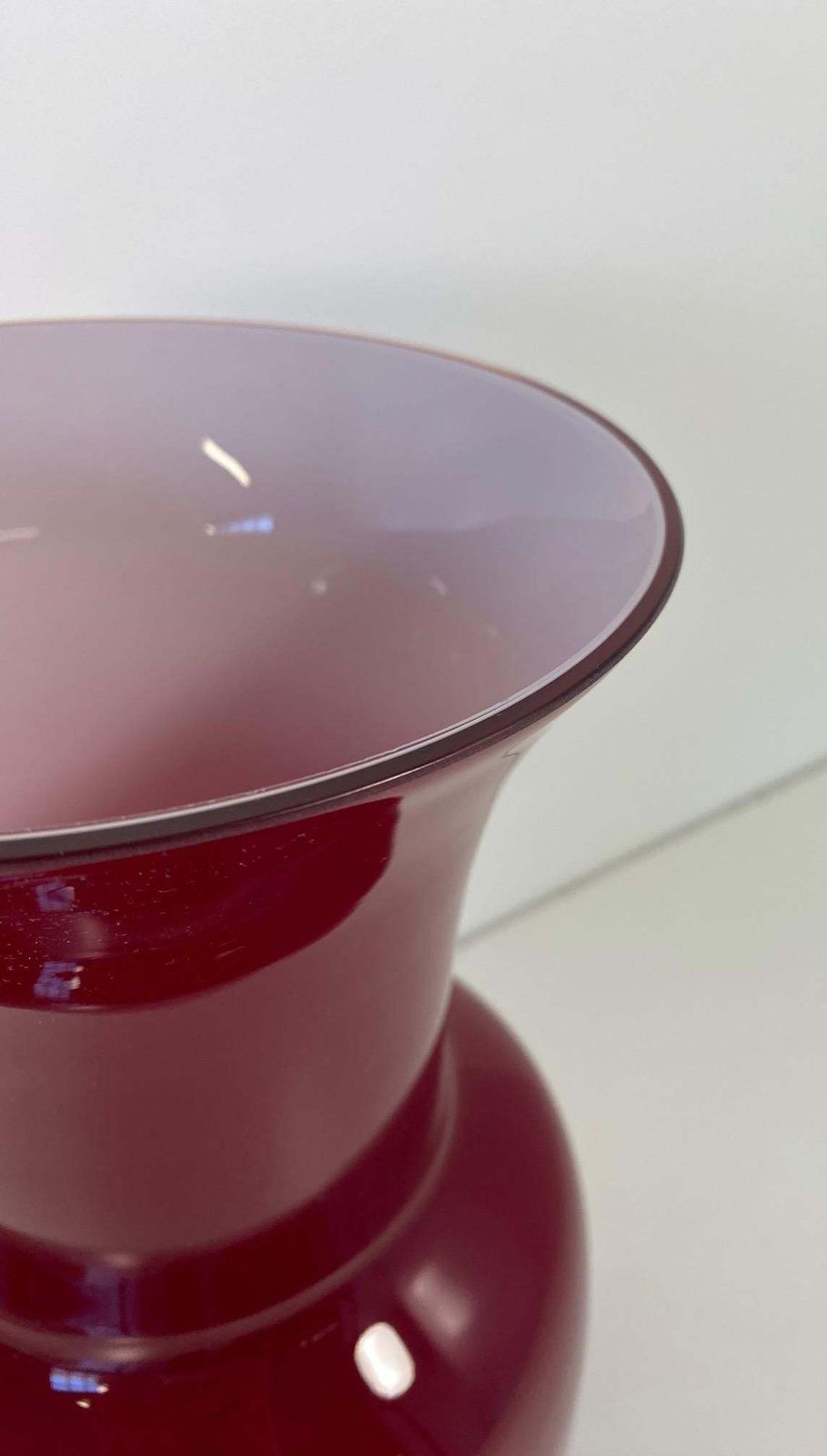Italian Red And White Murano Glass Vase By Venini photo 1315.0