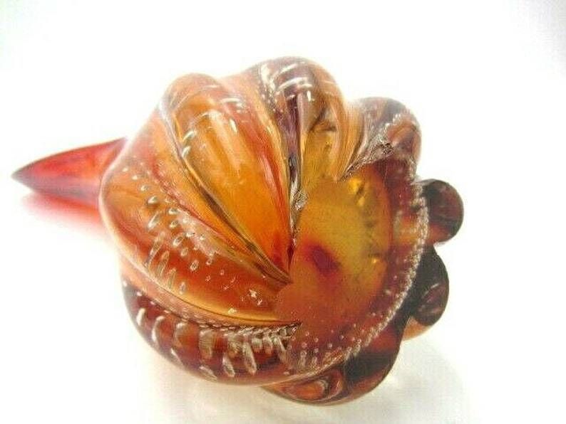 photo furniture Murano 41cm Tall Red Amberina Venus Fly Trap Sommerso Art Glass Vase C1950s