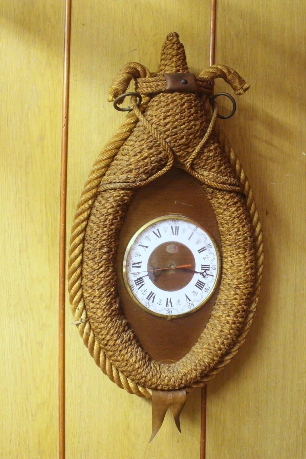 Rustic French Antique Rope Horse Collar Wall Clock  Working  Romans Number photo for sale