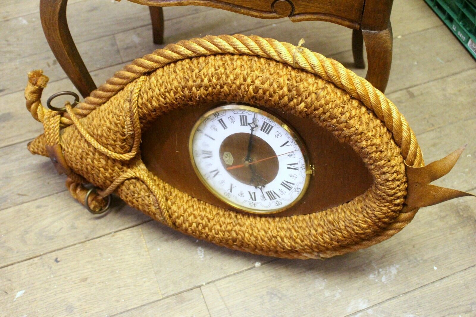 Rustic French Antique Rope Horse Collar Wall Clock  Working  Romans Number photo 70.0