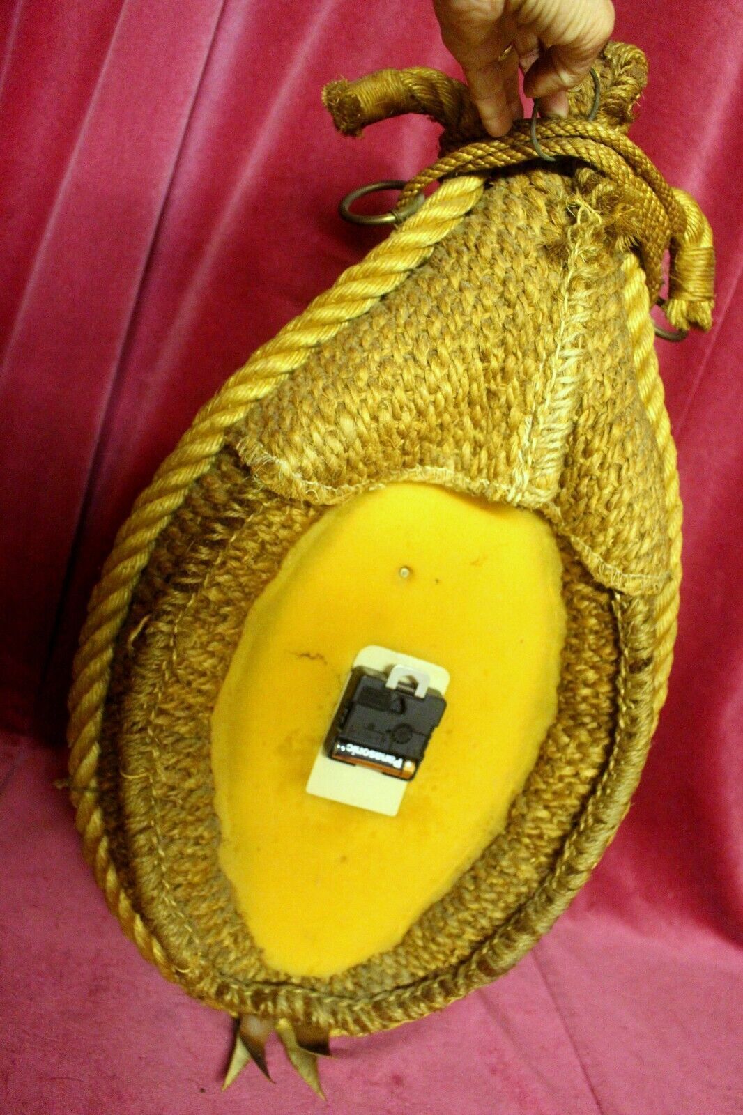 70.0 Rustic French Antique Rope Horse Collar Wall Clock  Working  Romans Number photo