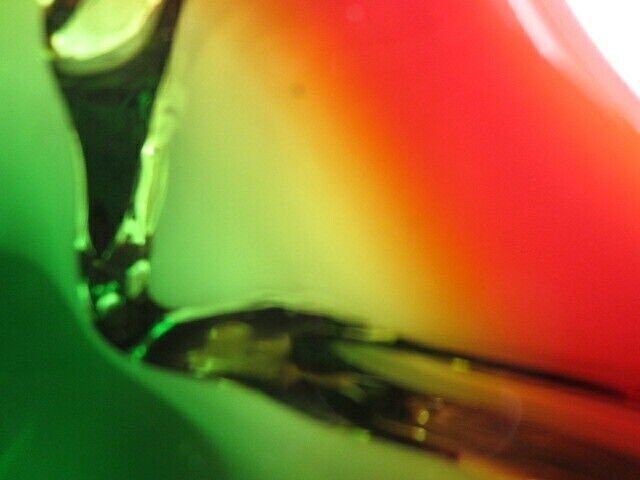 Star Shape Sommerso Art Glass Bowl Red Green In Thick Heavy Glass photo vintage