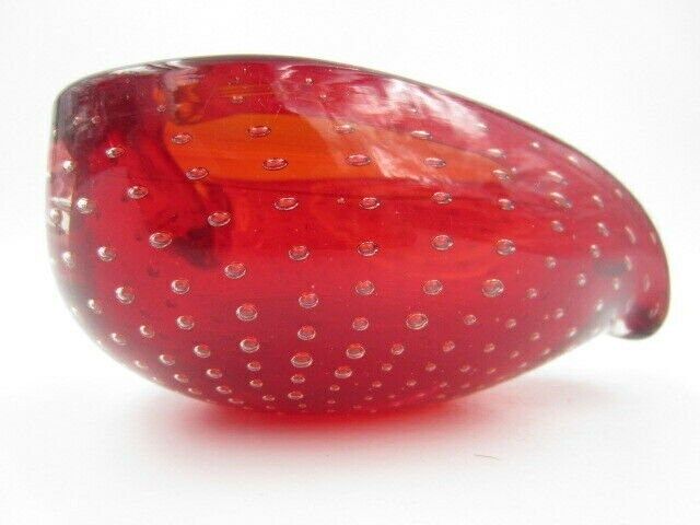Love Heart Shape Murano Art Glass Sommerso Bubble Bowl Poli Seguso Era photo 62.0