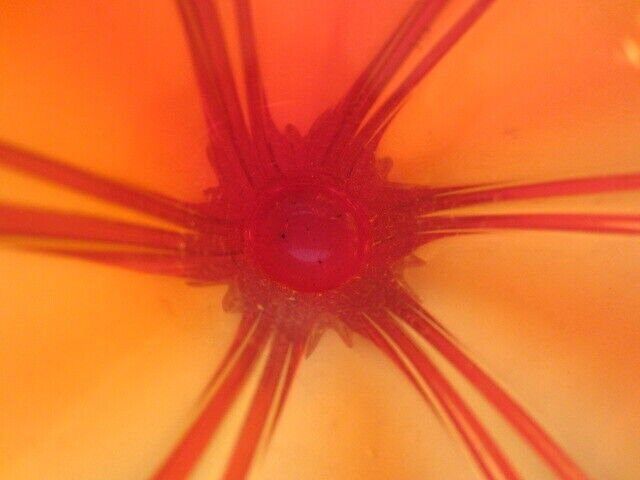 Seguso Era .Art Glass Vase Shades Of Amberina Sommerso In Clear Glass Glows Uv photo for sale