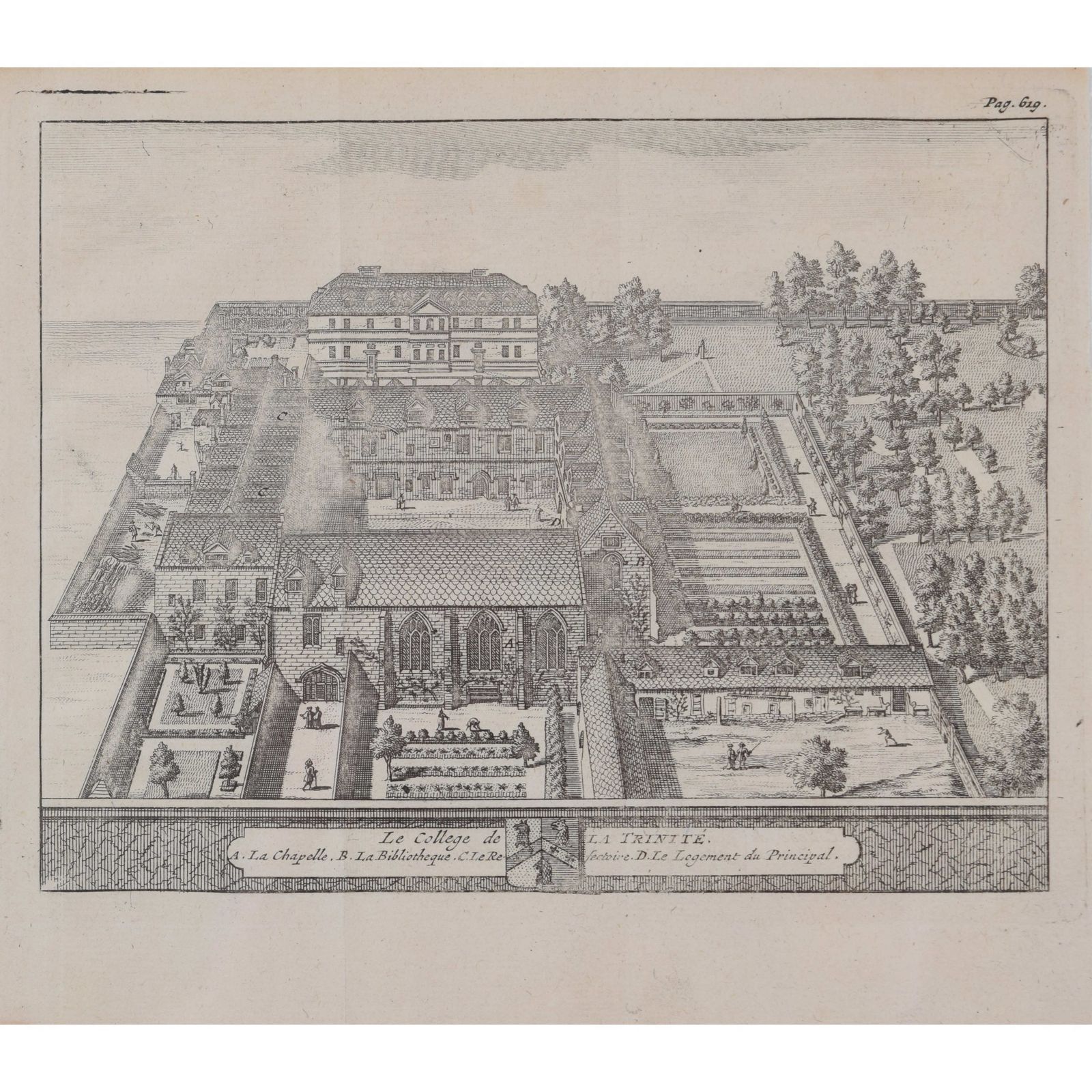 Pieter Van Der Aa (1659 1733), After David Loggan (1634–1692) Trinity College, Oxford (1727)
