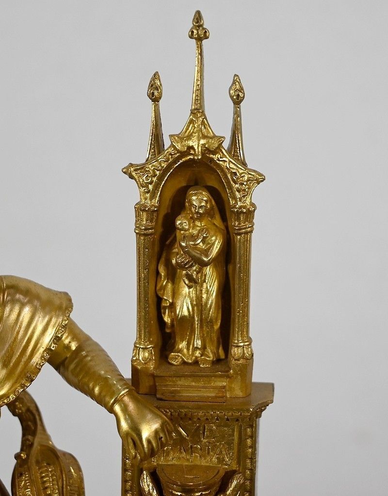 Clock In Gilded Bronze, Napoleon III Period, Mid 19th Century photo vintage