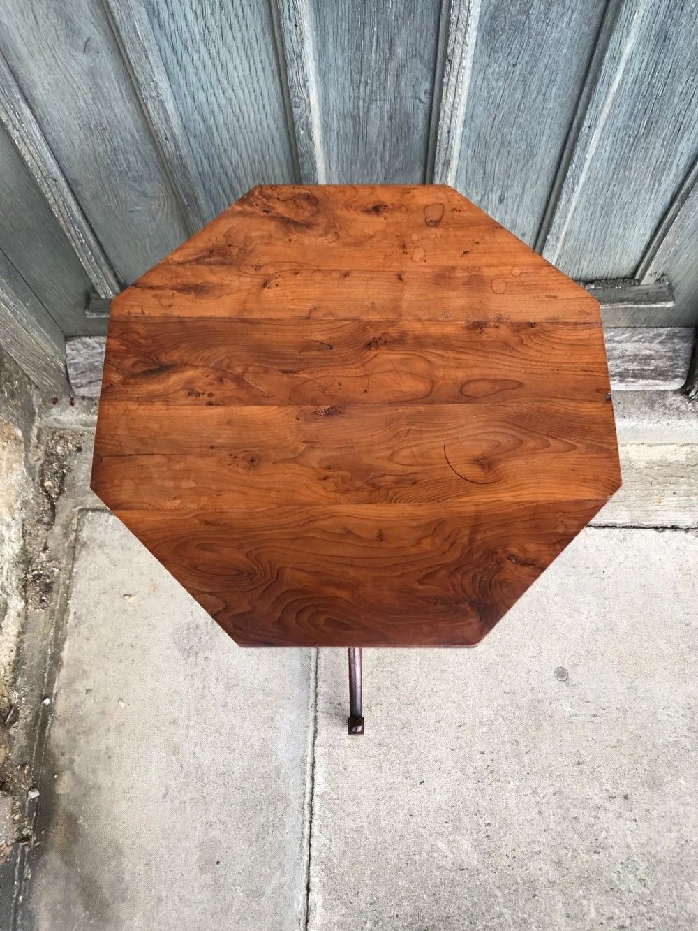 Antique Small Yew Wood Tripod Table/Kettle Stand photo furniture