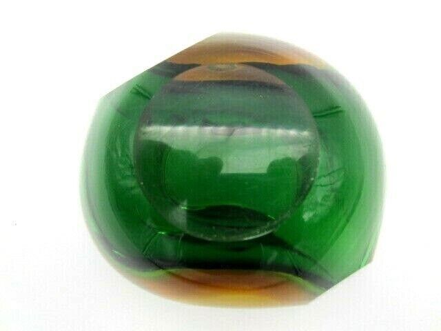 photo furniture Xl Murano Archimede Seguso Space Age Sculpture Sommerso Green Amber Glass Geode
