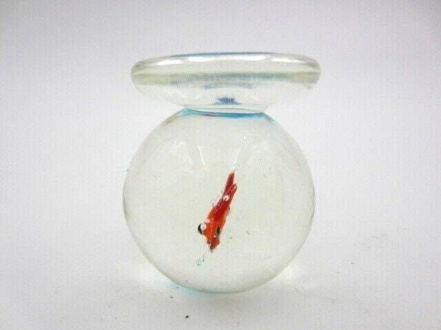 Cristiano Balbi Crystal Fishball Fish And Bubbles Italian Sculpture Paperweight photo buy