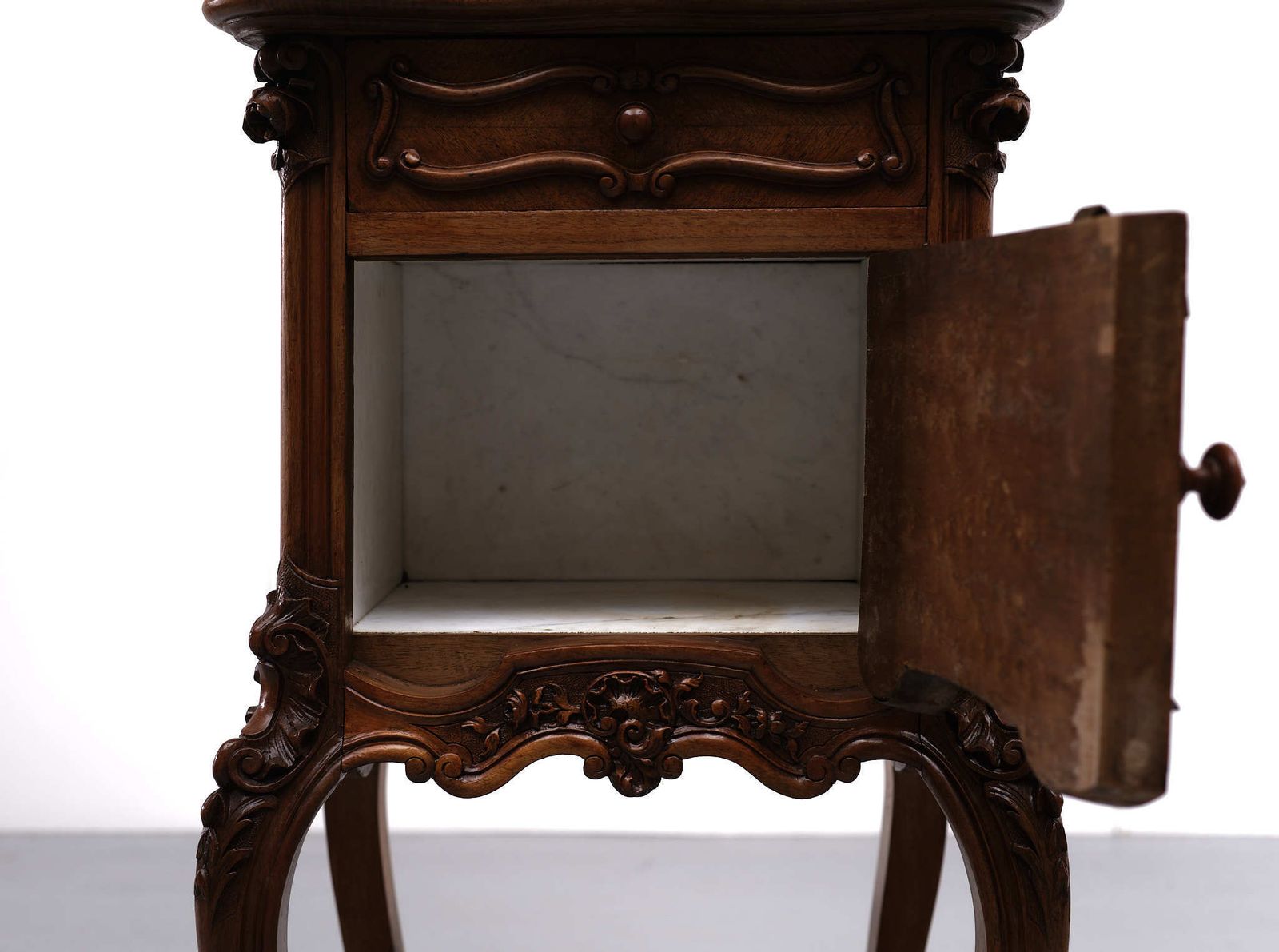 1530.16 Antique France Rococo Night Stand, 1880s photo