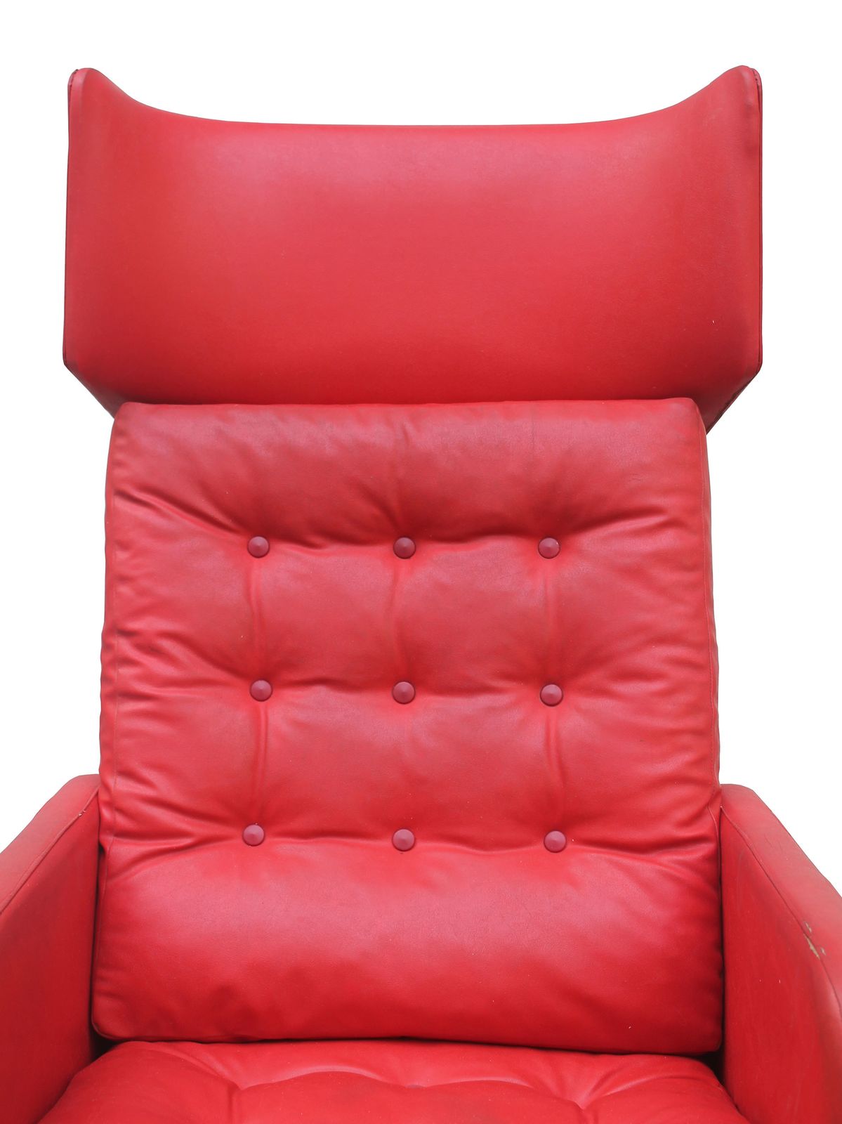 photo for sale 1970s Red Leather Swivel Armchair