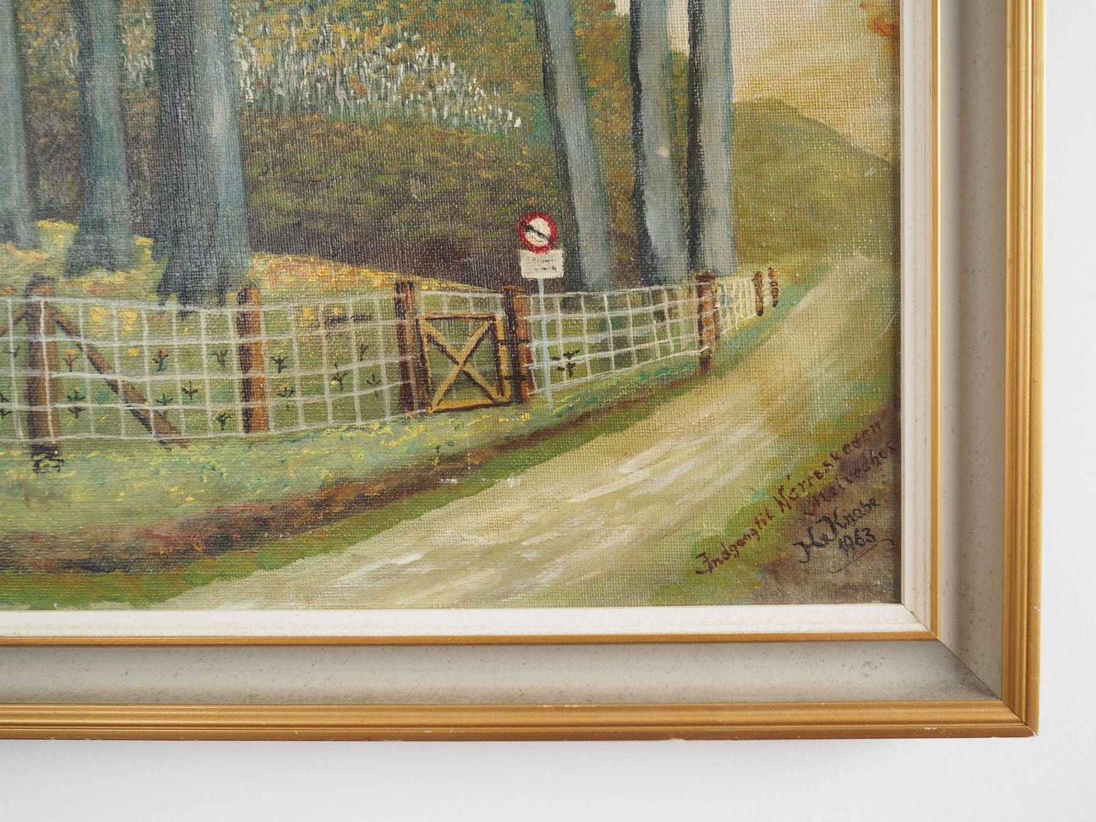 Painting „The Road To The Forest”, Scandinavian Design, 1960s photo vintage