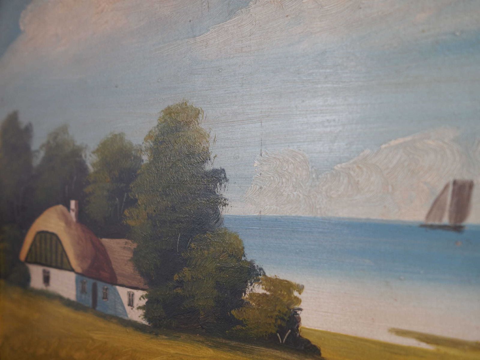 photo for sale Painting „The Hut By The Sea”, Scandinavian Design, 1970s
