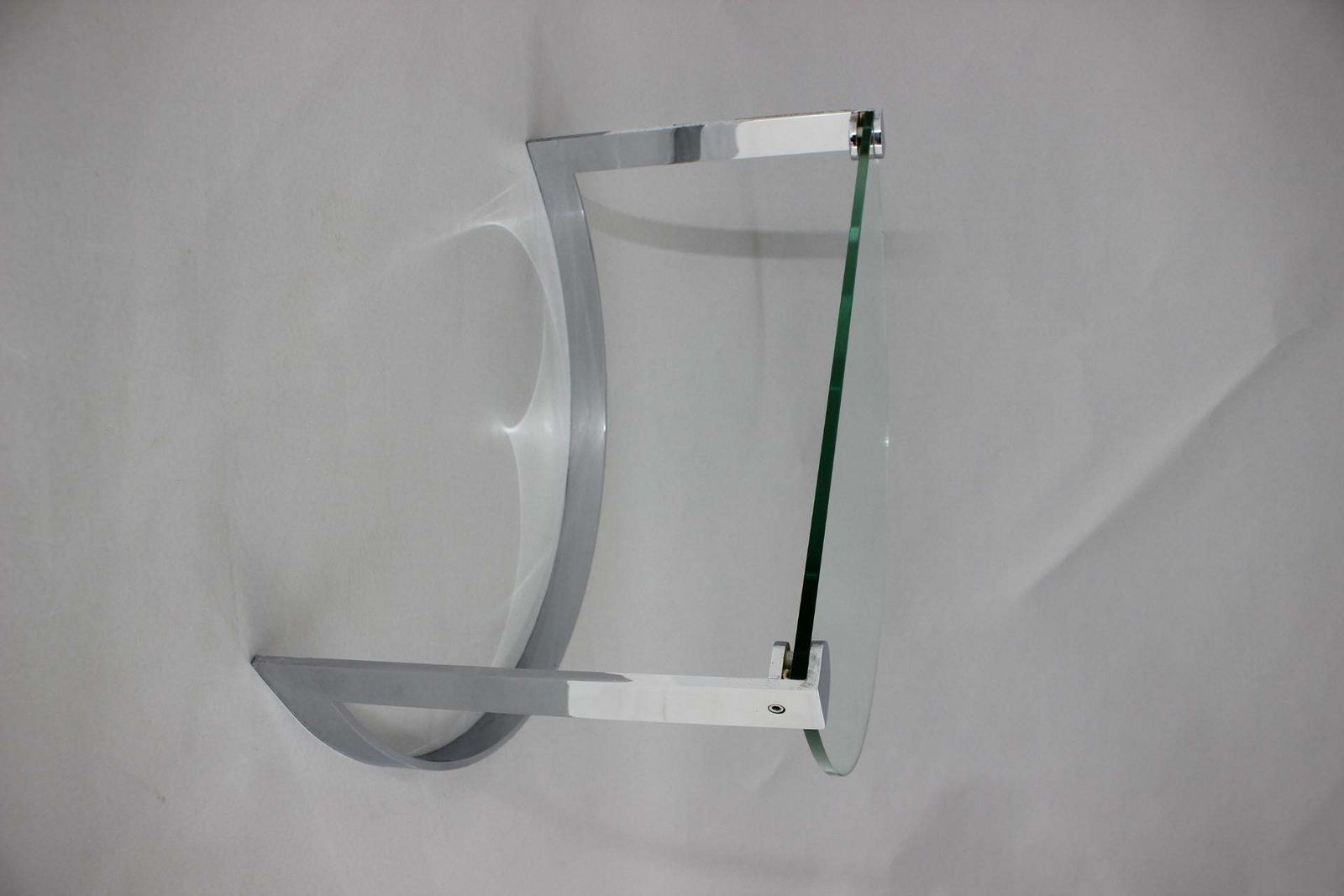 photo for sale 1980s Steel And Glass Side Table By Friedrich Moller For Ronald Schmitt Tische