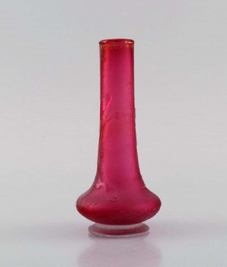 Daum Nancy France Art Nouveau Vase In Pink Mouth Blown Art Glass photo furniture