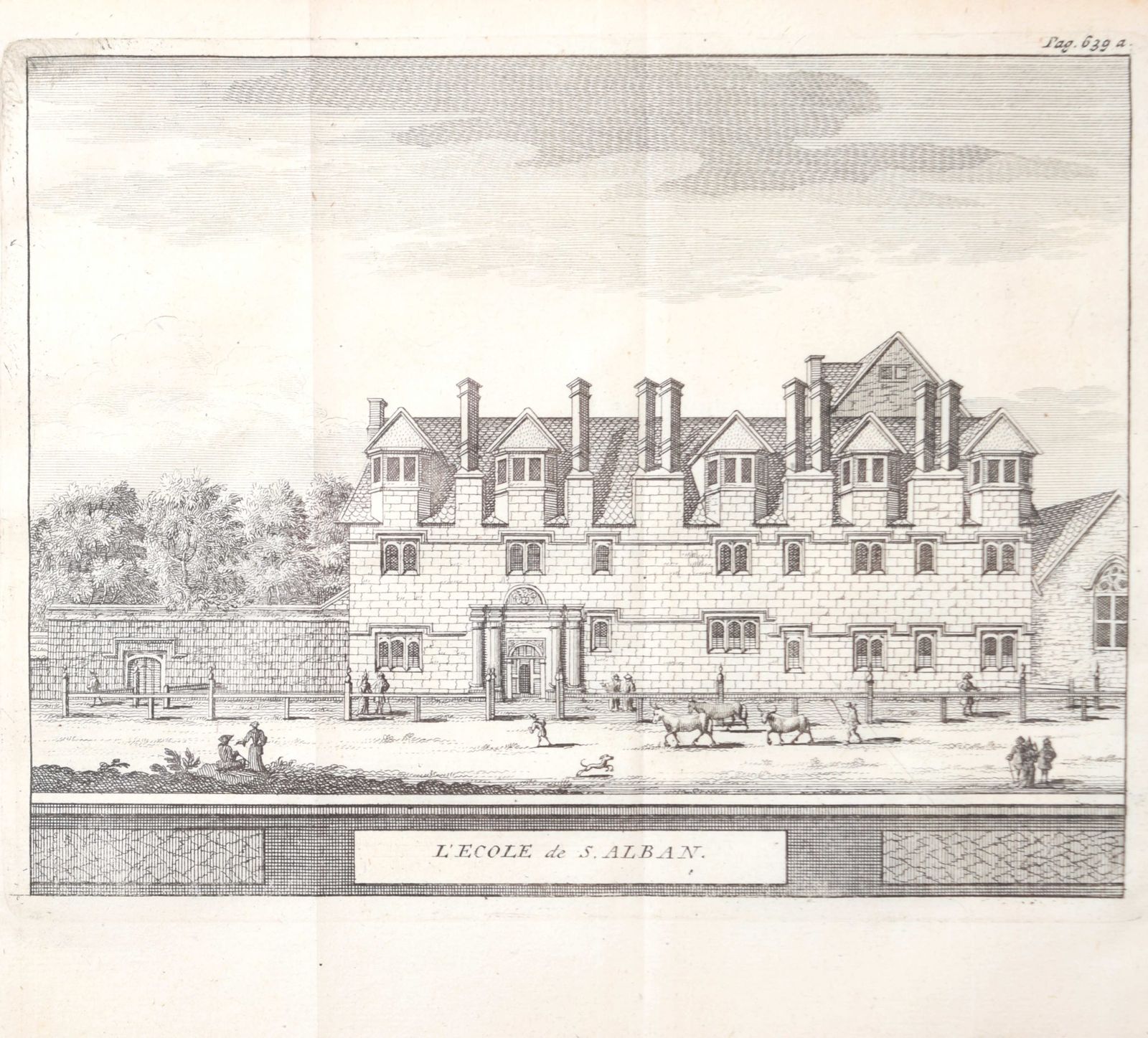 Merton College Oxford St Alban Hall Engraving After David Loggan photo Art