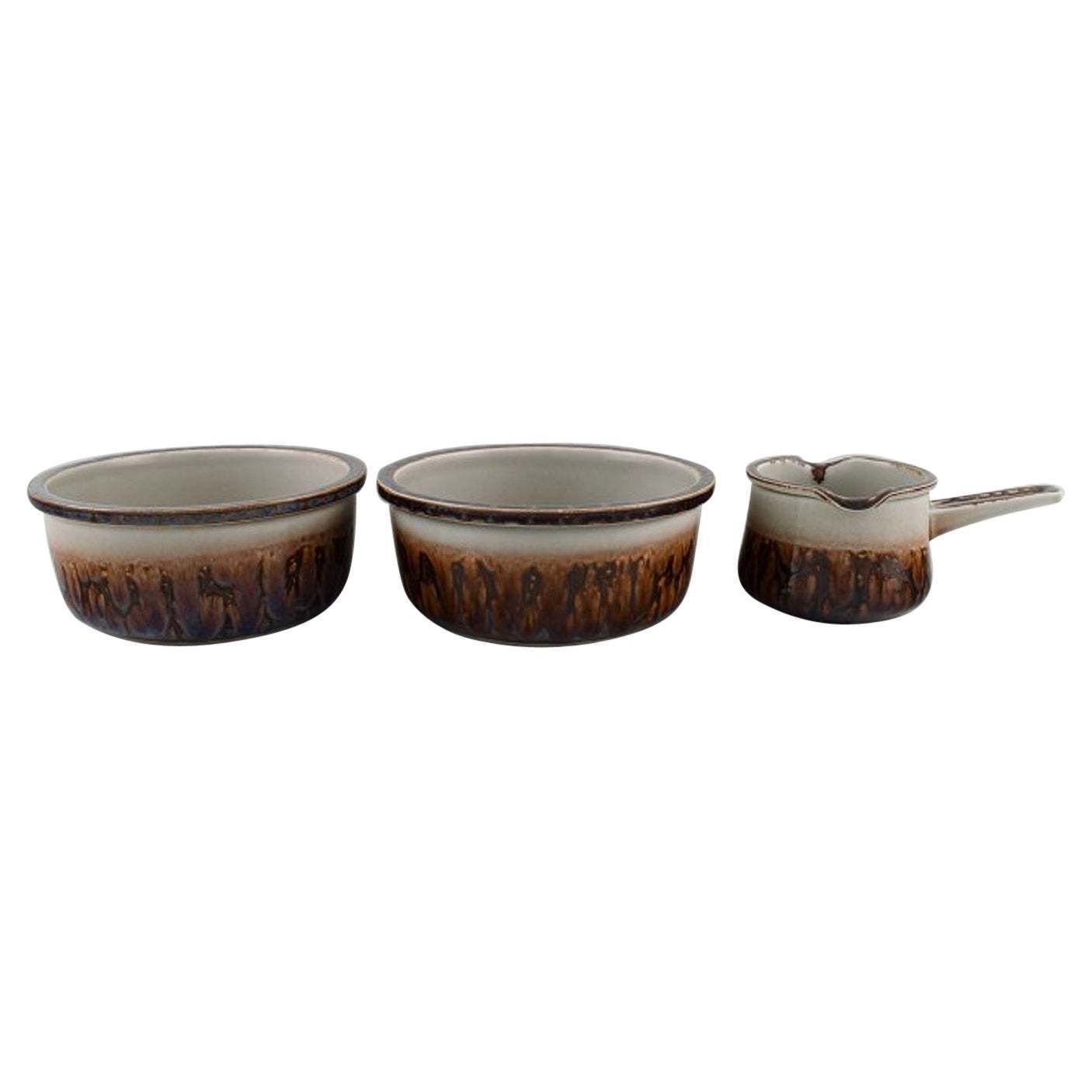 Bing And Grøndahl Mexico Dinner Service Saucepan And Two Bowls In Stoneware