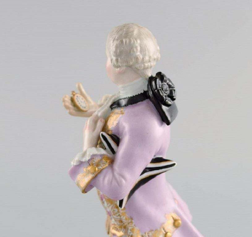Antique Meissen Porcelain Figure, Noble Gentleman With Gold Watch photo 909.0