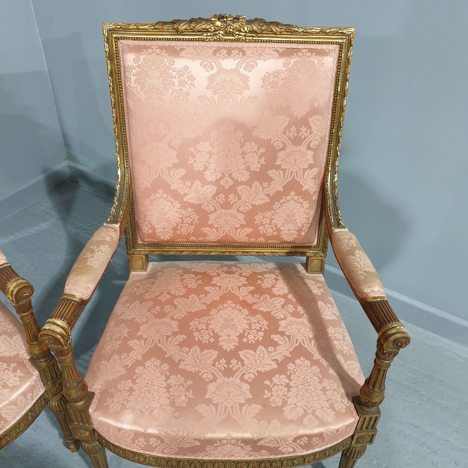 Superb Pair French Gilt Fauteuils Chairs photo buy