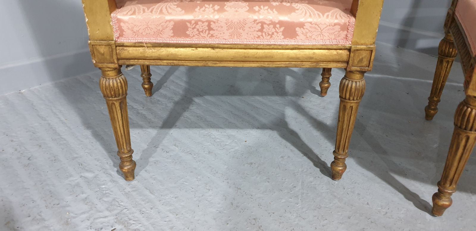 photo furniture Superb Pair French Gilt Fauteuils Chairs