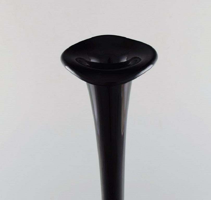 Colossal Murano Floor Vase In Black Mouth Blown Art Glass, Italian Design, 1980s photo Home Decor