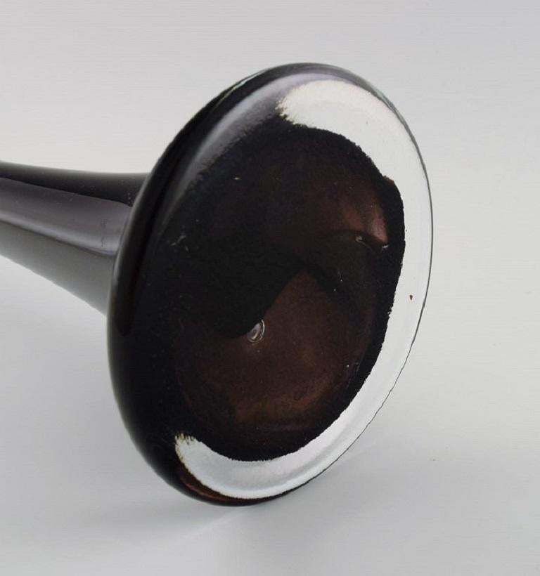 photo furniture Colossal Murano Floor Vase In Black Mouth Blown Art Glass, Italian Design, 1980s