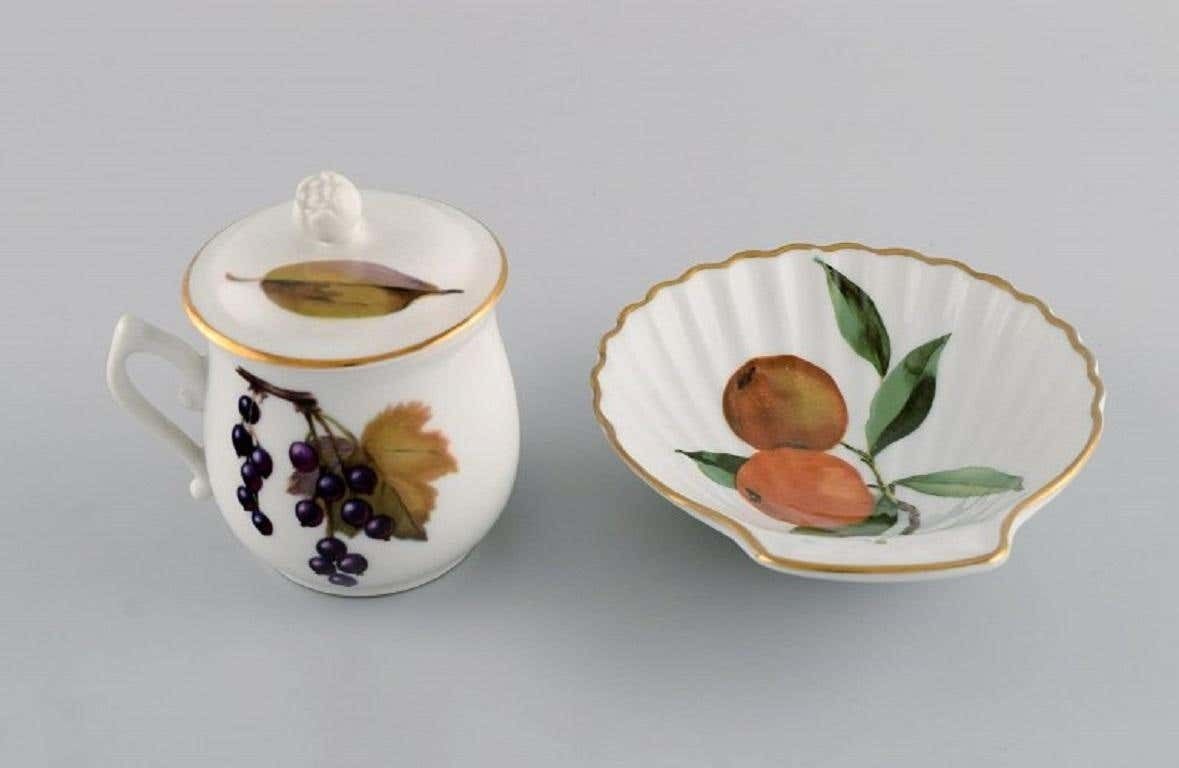 Royal Worcester, England, Six Pieces Of Evesham Porcelain Decorated With Fruits photo buy