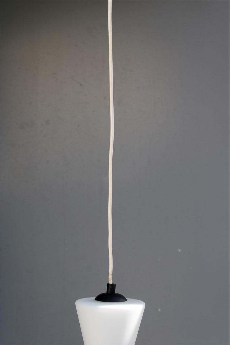 Mid Century Italian Design Ceiling Lamp Stilnovo Glass And Brass 1950s Lantern photo for sale