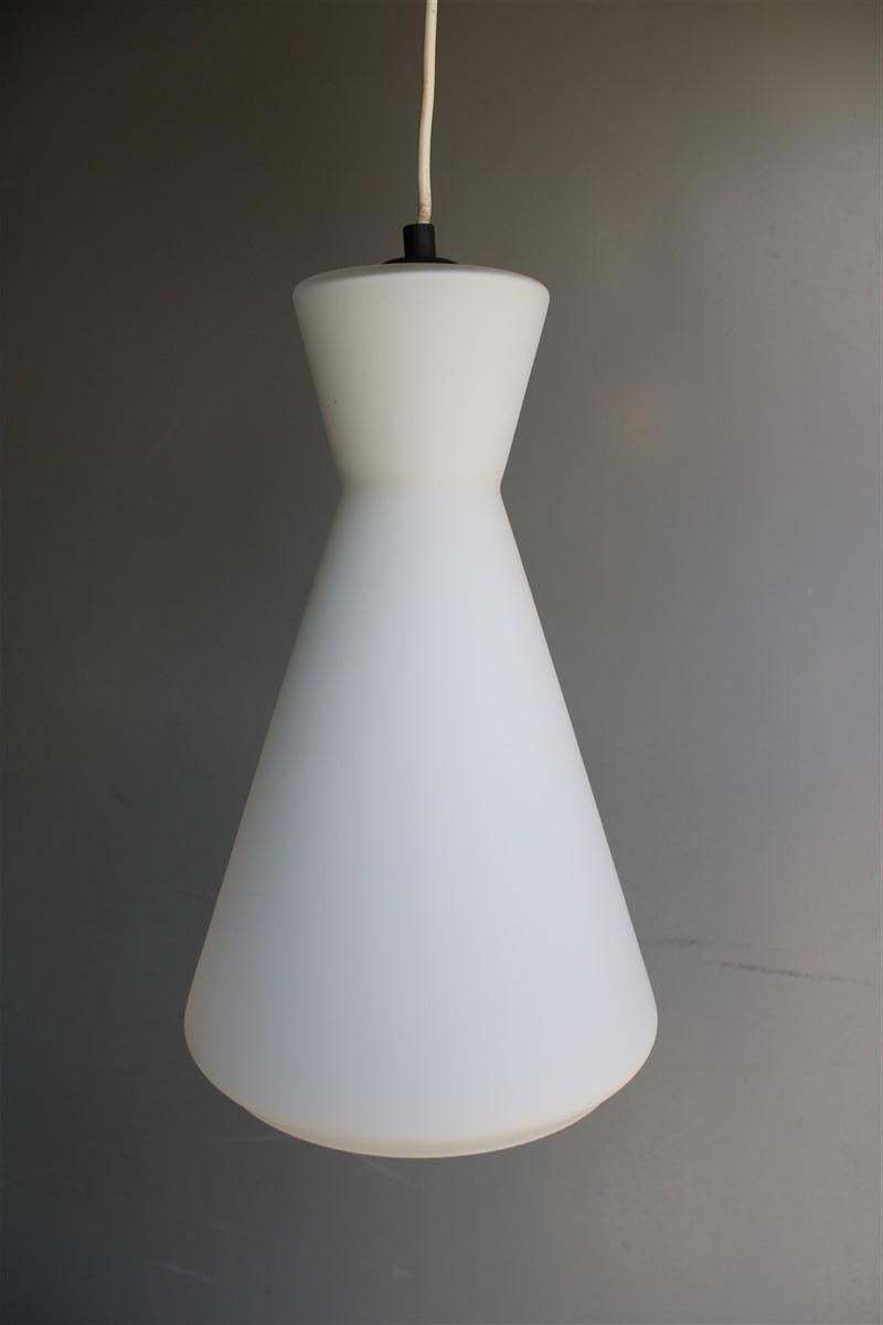 photo furniture Mid Century Italian Design Ceiling Lamp Stilnovo Glass And Brass 1950s Lantern