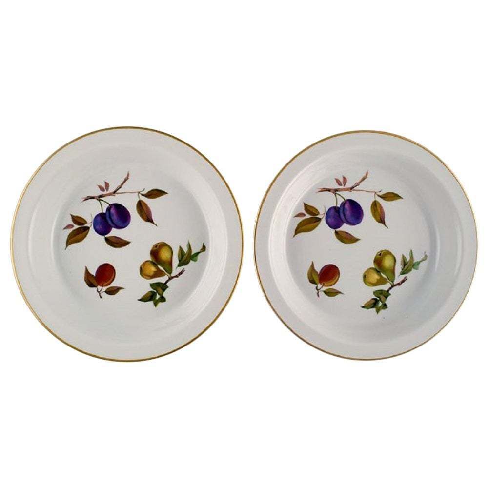 Royal Worcester, England. A Pair Of Evesham Dishes  Bowls In Porcelain