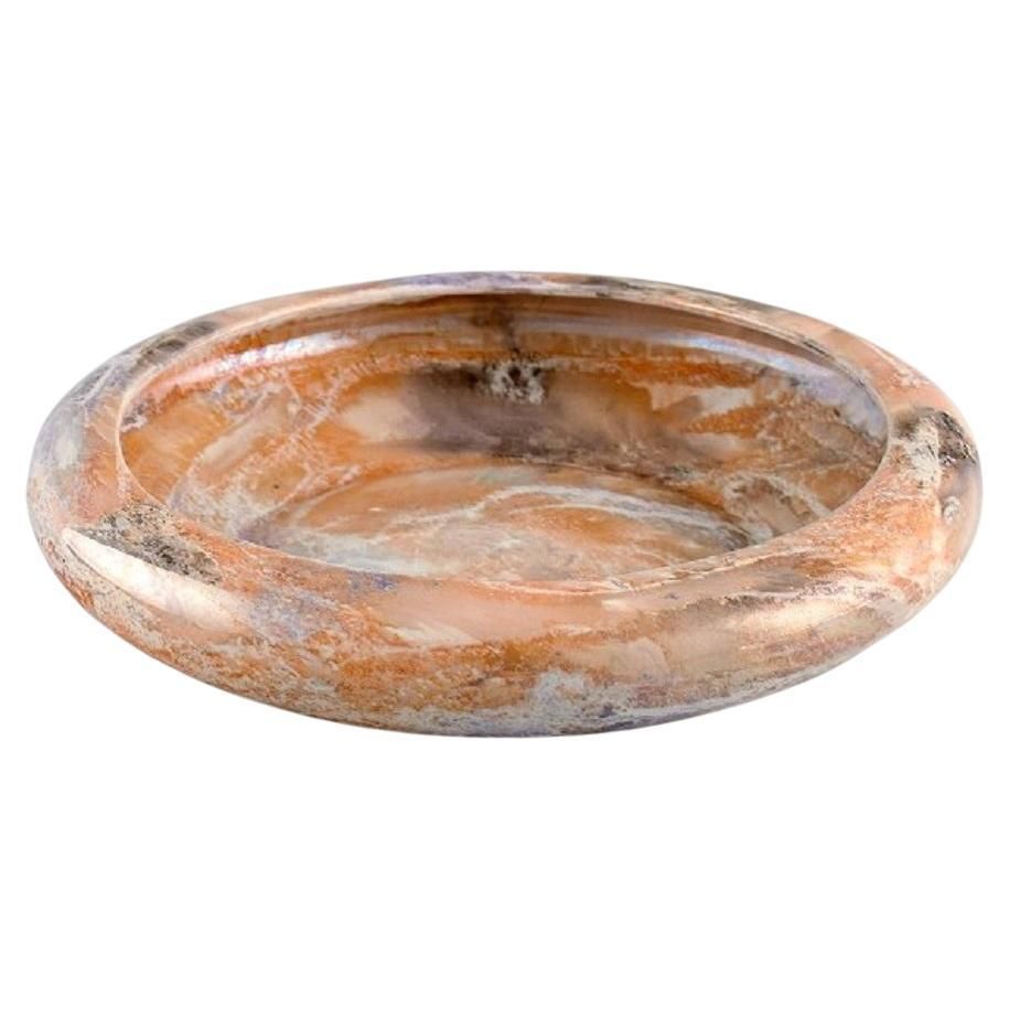 Arabia Finland Art Deco Bowl In Glazed Faience Beautiful Marbled Glaze 1920s