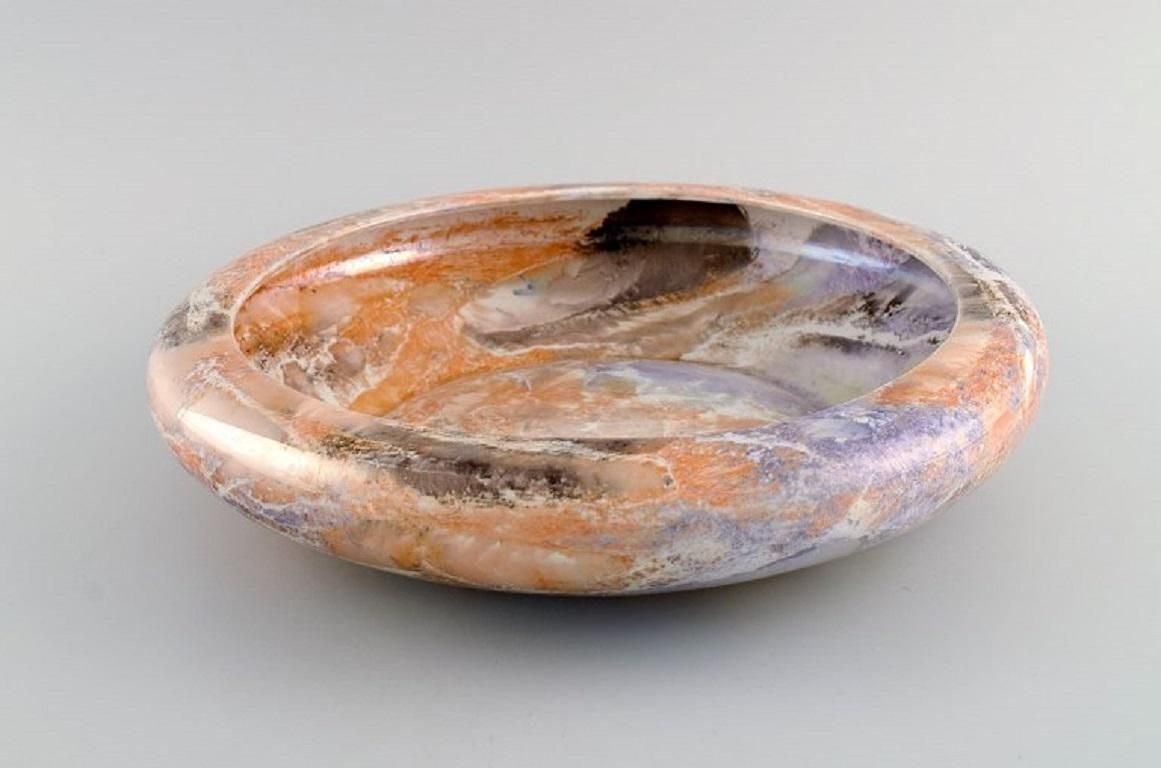 Arabia Finland Art Deco Bowl In Glazed Faience Beautiful Marbled Glaze 1920s photo furniture