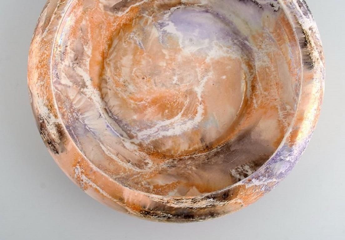 Arabia Finland Art Deco Bowl In Glazed Faience Beautiful Marbled Glaze 1920s photo buy