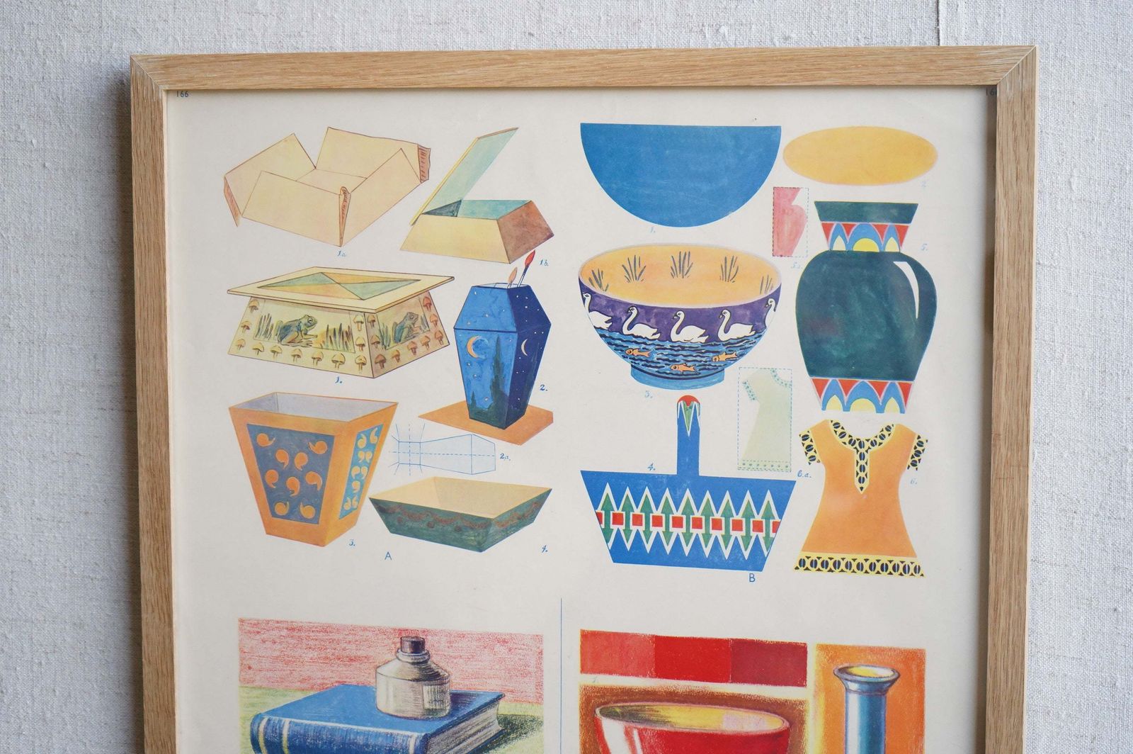 Framed Educational Print, Mid 20th Century photo furniture