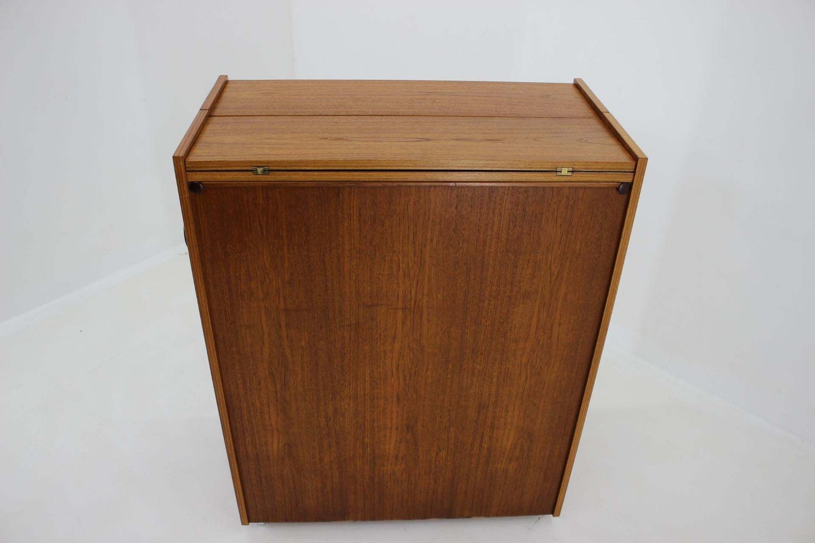 photo furniture 1960s Johannes Andersen Rare Teak Folding Bar Cabinet ,Denmark
