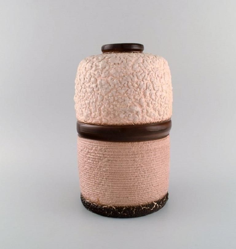 Louis Dage, French Ceramist, Large Art Deco Vase In Glazed Ceramics photo furniture