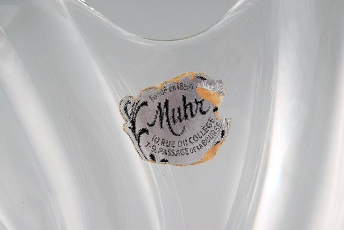 Muhr, France, Large Bowl In Clear Mouth Blown Art Glass With Wavy Edge, 1970s photo buy