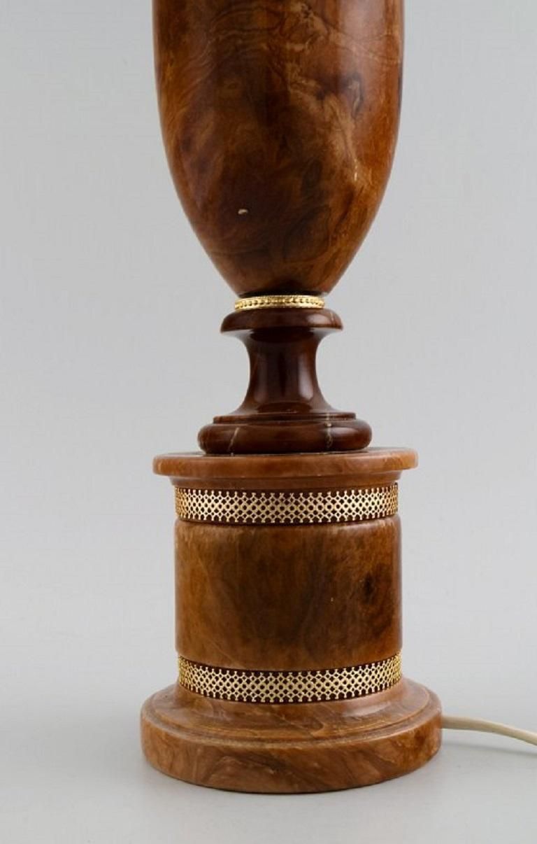 Italian Design, Large "Volterra" Alabaster Table Lamp, Classic Style, 1970/80s photo 529.0
